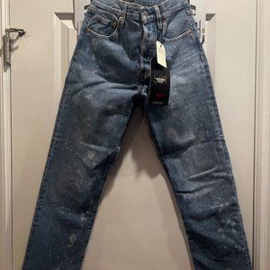 501 Original Cropped High Rise, Straight Leg Jeans in Full Stop Size 25 x 26
